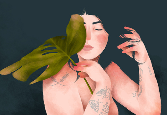 A força das mulheres e a delicadeza das flores nas ilustrações de Priscila Barbosa
