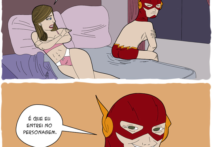 Fantasias na cama e vários quadrinhos divertidos